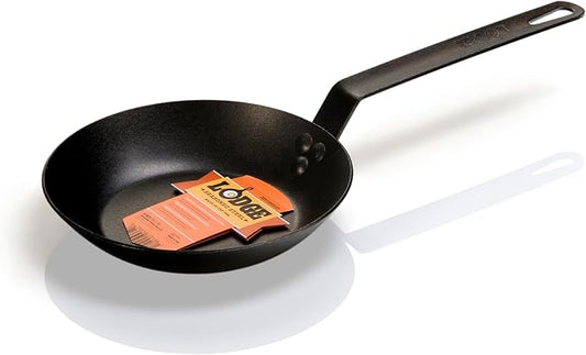 Lodge Pre-Seasoned Carbon Steel Skillet - Use in the Oven, on the Stove, on the Grill, or Over a Campfire - 8 Inch
