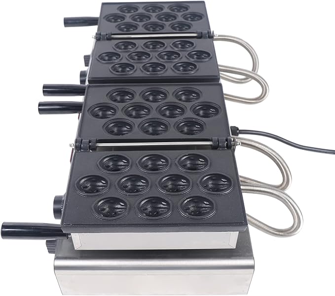 Electric Walnut Cake Maker, 1500W Toaster Baking Breakfast Pan Oven with Temperature Control 20pcs Capacity Electric Nut Waffle Bread Maker for Cooking Breakfast Holiday Parties