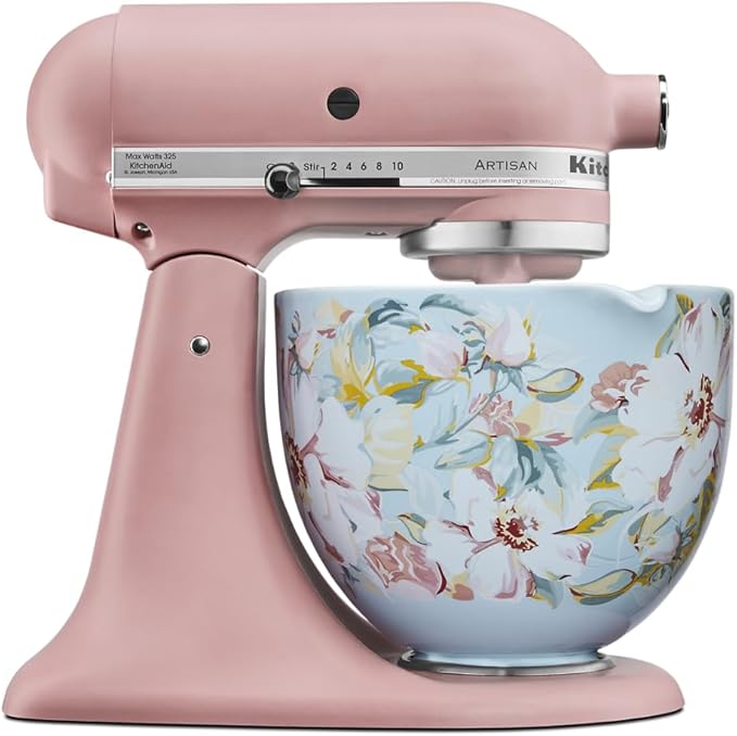 KitchenAid 5 Quart Ceramic Bowl for all 4.5-5 Quart Tilt-Head Stand Mixers KSM2CB5PWG, White Gardenia