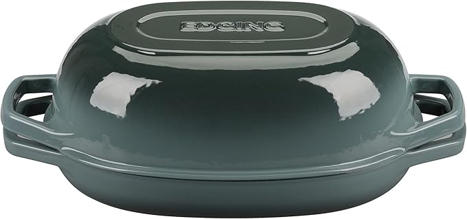 Enameled Cast Iron Oval Dutch Oven Pot with Lid, Dutch Oven for Sourdough Bread Baking, Oval Bread Pan, Bread Oven, Bread Dutch Oven, 5qt, Slateblue