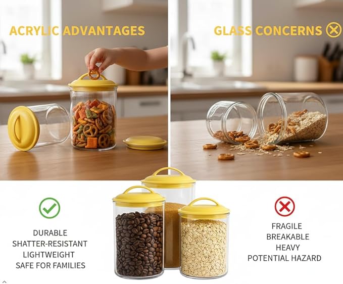 Food Storage Containers, BPA Free Airtight Canisters for Cereal, Pasta, Sugar, Coffee, Flour, Cookies, Loose Tea, for Kitchen Organization by Reston Lloyd, Set of 3, Charcoal Gray