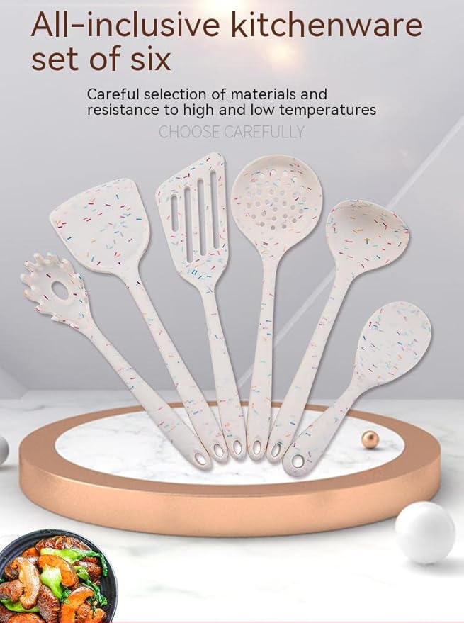 6 Pcs Silicone Kitchen Utensils Set, Silicone Cooking Utensils, Heat Resistant Kitchen Cooking Utensils Set,High Heat Resistant to 480°F, Hygienic One Piece Design, (Red)