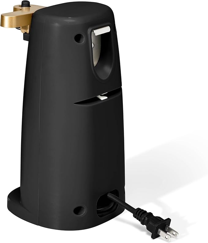 Electric Can Opener by Drew Barrymore, Stainless Steel Blade, Auto-Turn Feature (Black Sesame), 1