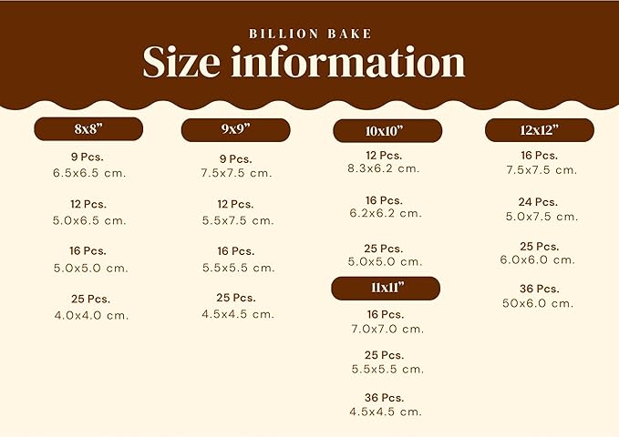 Brownie Cutter Stainless 100% 8,9,10,11,12 Inch Heavy duty Baking Pan or Slicer Ensures Perfect Crispy Edges baking pan Bakeware for Oven Baking Bakeware Cake portion cutter (Cutter 11x11" 16 Pcs.)