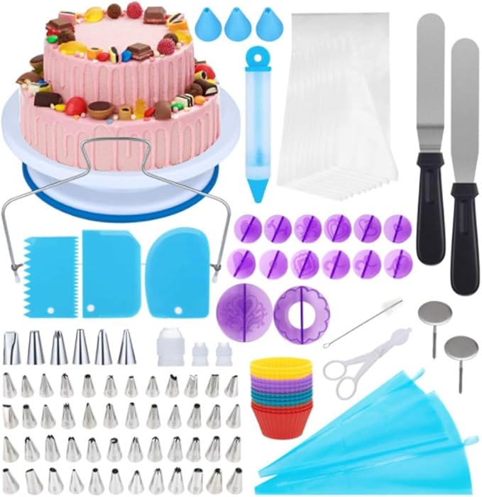 150 Piece Cake Baking Tool Set Cake Turntable Set Extruder Spatula Baking Tool Set