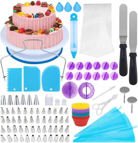 150 Piece Cake Baking Tool Set Cake Turntable Set Extruder Spatula Baking Tool Set