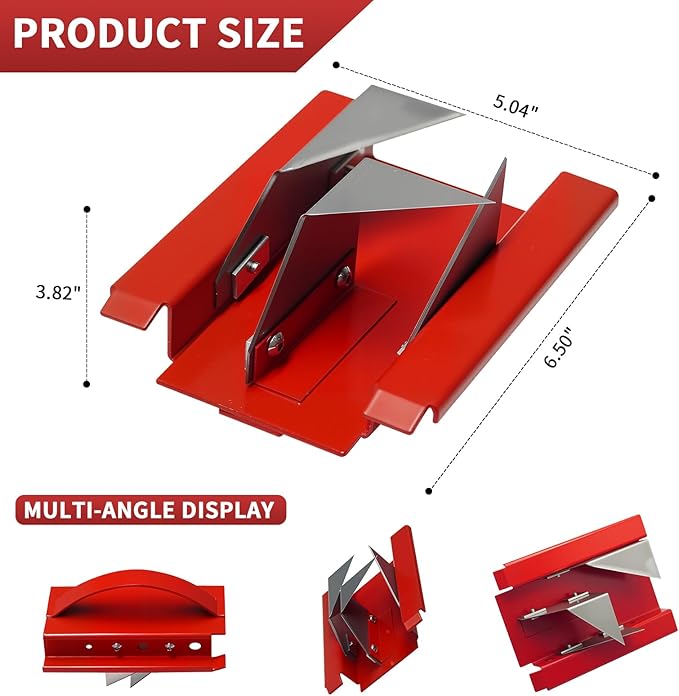 DT15C 1.5" Cut-Off Duct Board Cutting Tool — Heavy-Duty HVAC Hand Tool for Straight & End Cuts on Duct Board, Red Steel Sled Frame, Replaceable Heat-Treated Stainless Blades