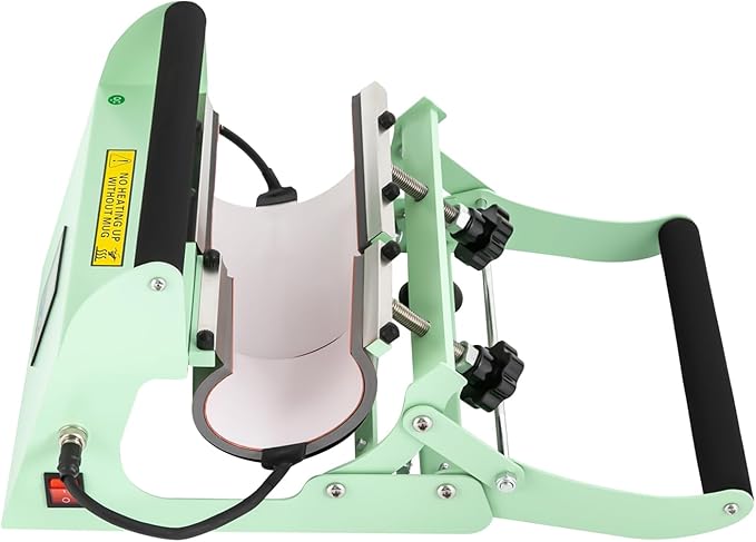 Tumbler Heat Press Machine, 110V 40Oz Mug Press Sublimation Machine with Temp and Time Adjustable - Double Cup Mats for Ceramic Mugs, Glass Cans Car Cups (Light Green)
