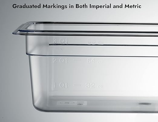 CURTA 6-Pack 1/3 Size 4" Deep NSF Polycarbonate Food Pans | Dishwasher & Freezer Safe Clear Container for Prep Tables, Buffet, Salad Bar, Commercial & Home Kitchen