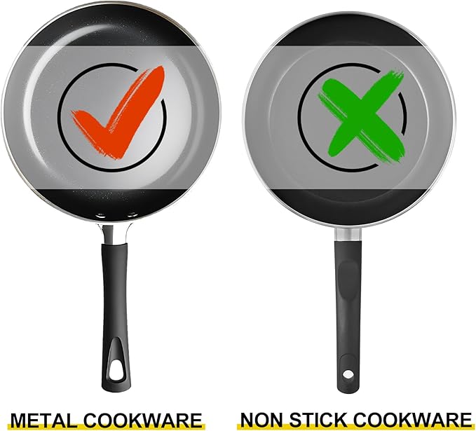 18/10 Stainless Steel Cooking Utensils Set,9pcs Metal Kitchen Utensil Sets 14 inch Long Heavy Duty Kitchen Tools Dishwasher Safe, Include Soup Ladle, Slotted Skimmer Spoon, Spaghetti