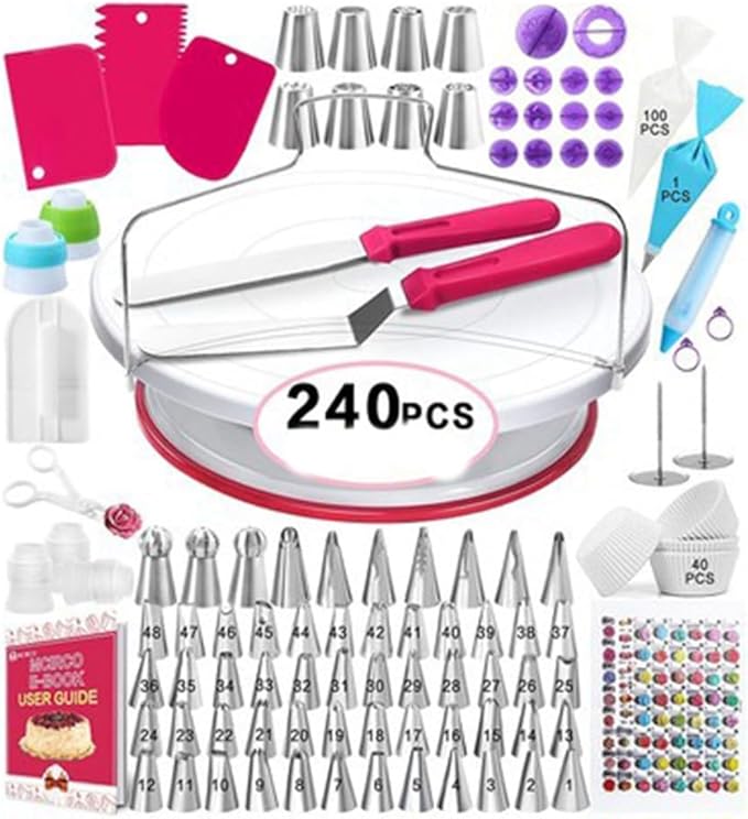 240 Piece Baking Tool Set Combination Cake Turntable Mounted Mouth Set Combination