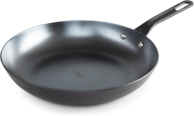GSI Outdoors Guidecast 12” Frying Pan | Lightweight Cast Iron Frying Pan for Camping, Cabin and Home Kitchen