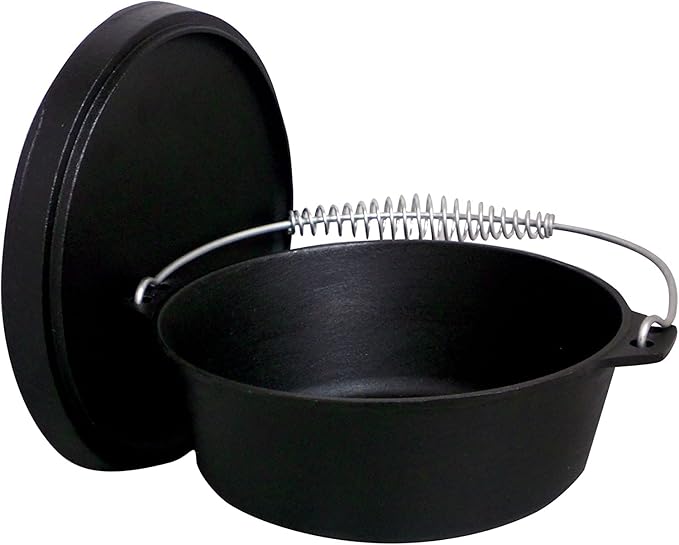 12 Qt. Seasoned Cast Iron Dutch Oven with Cast Iron Lid,Black