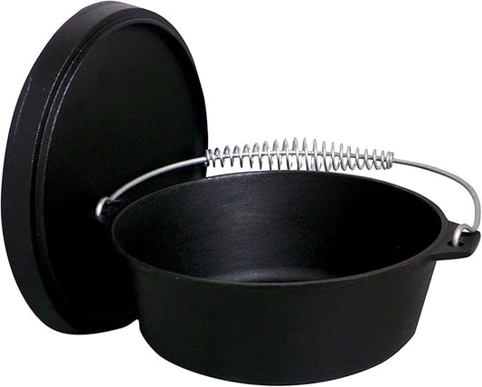 12 Qt. Seasoned Cast Iron Dutch Oven with Cast Iron Lid,Black