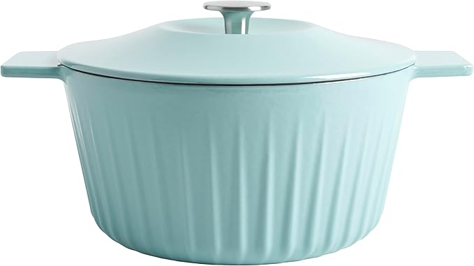 Martha Stewart Eastholm 5 QT Enamel Cast Iron Dutch Oven, Martha Blue