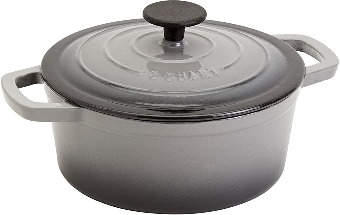 Smith & Clark 3-Quart Enameled Cast Iron Dutch Oven Pot with Lid, Gray