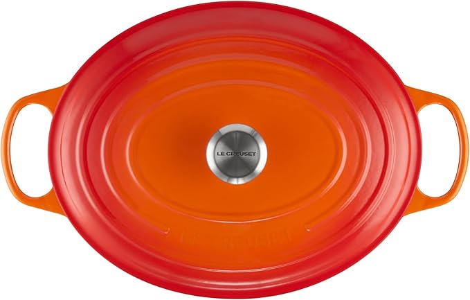 Le Creuset Enameled Cast Iron Signature Oval Dutch Oven, 9.5 qt., Flame