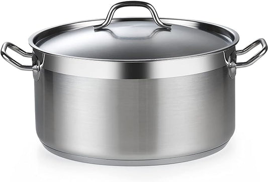 Cooks Standard Dutch Oven Casserole with Lid, 9 Quart Professional Stainless Steel Stockpots, Silver