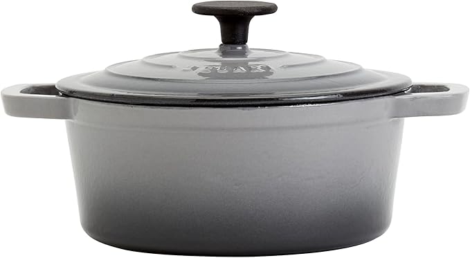 Smith & Clark 3-Quart Enameled Cast Iron Dutch Oven Pot with Lid, Gray