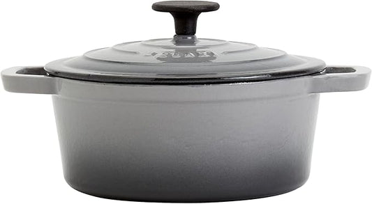 Smith & Clark 3-Quart Enameled Cast Iron Dutch Oven Pot with Lid, Gray