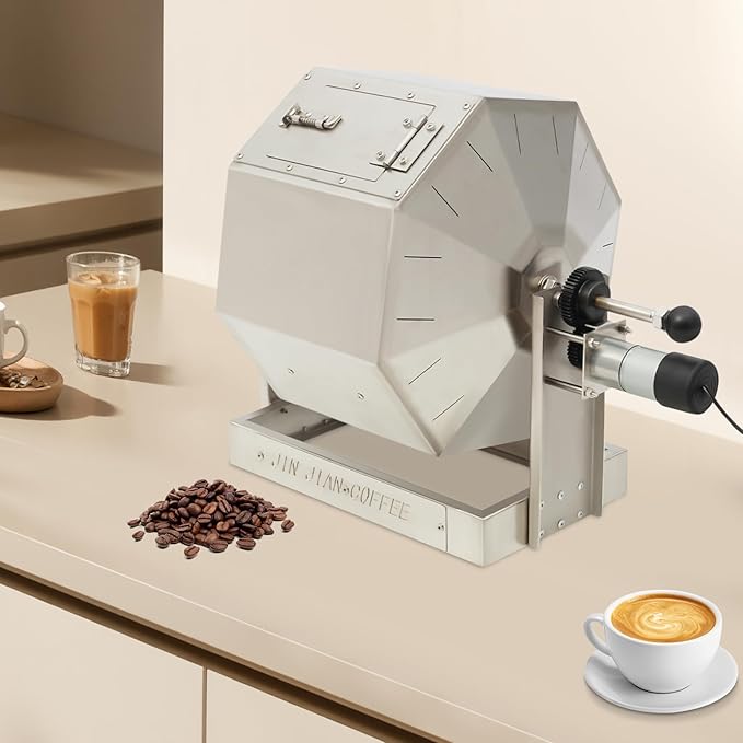 Commercial Coffee Bean Roaster,3.83Gal Coffee Roaster Coffee Bean Baker,Stainless Steel CoffeeS BeanS Baking Machine Automatic Rotary for Home and Commercial Use