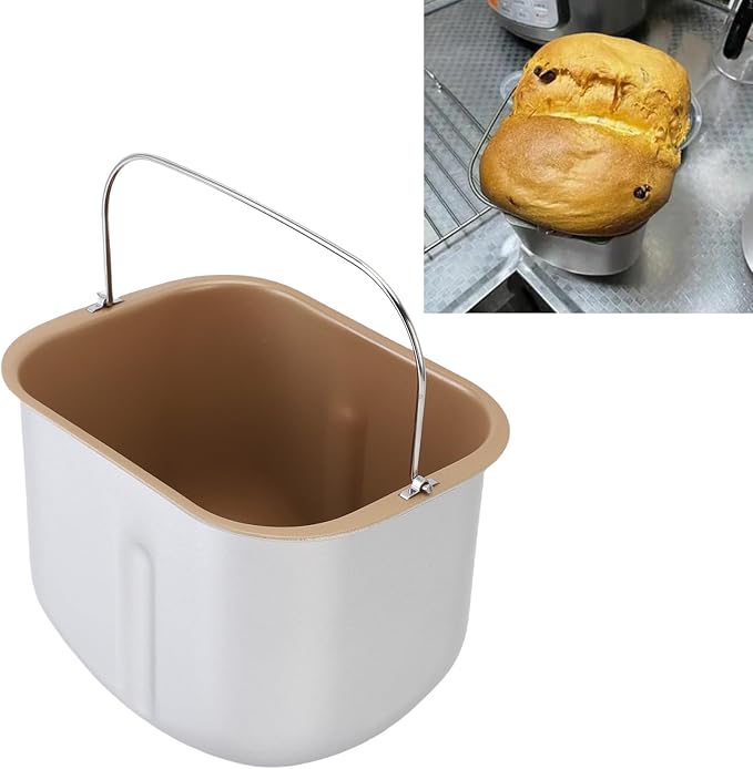 Bread Machine Baking Bucket, 7.67 * 5.9 * 6.49inch Bread Maker Inner Bucket Non Stick Baking Bucket Stainless Steel Inner Replacement Part for Home and Commercial Bakeries