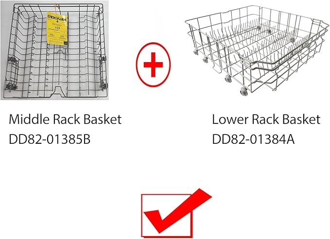 2026 Upgraded DD82-01385B A/S Middle Rack Assembly Replacement for Samsung Dishwasher DW80R2031US, DW80R2031UG, DW80N3030US, DW80N3030UB, DW80N3030UW, DW80M2020US Series-OEM 21.6”x20.8”