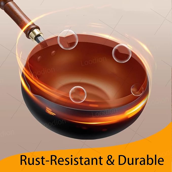 Uncoated Thick Iron Pot - Unenameled Cast Iron Casserole, Handmade Hammered & Large Belly with Lid for Baking, Cooking, Stewing (26CM/10.24IN,without Lid)