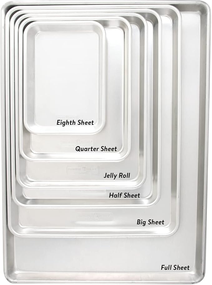 Nordic Ware Aluminum Full Size Sheet Pan 26 x 18 inches for commercial oven use, Full Sheet, 2-Pack (For Commercial Oven Use., Not for standard home ovens)