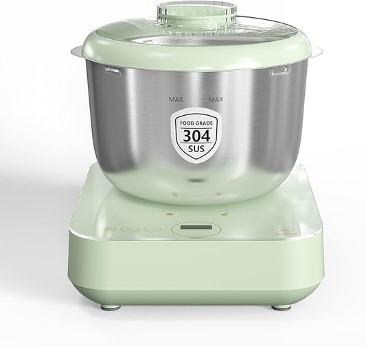 5.2QT Dough Maker with Weighting, Electric Dough Maker with Ferment Function, Face-up Touch Panel, 304 Stainless Steel, Green