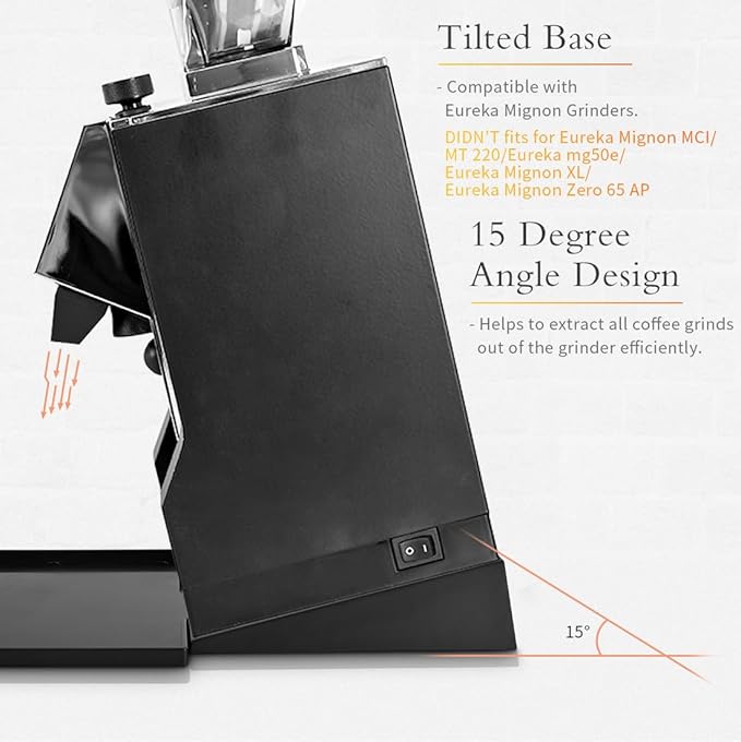 Incline Stand with Tray Compatible with Eureka Mignon Grinder Durable Tilted Angled Base and Drip Tray Espresso Grinder Accessories Parts