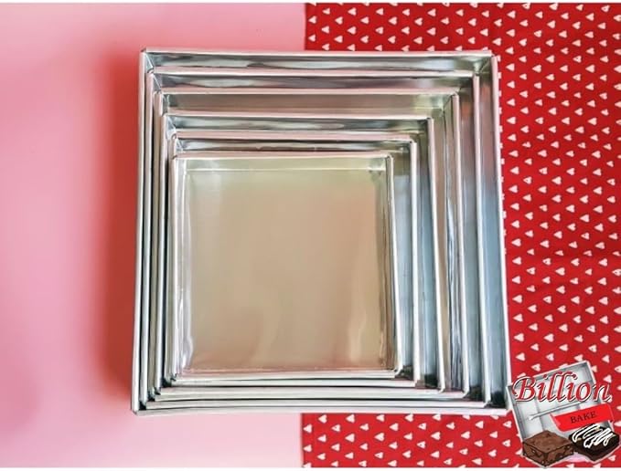 Brownie Cutter Stainless 100% 8,9,10,11,12 Inch Heavy duty Baking Pan or Slicer Ensures Perfect Crispy Edges baking pan Bakeware for Oven Baking Bakeware Cake portion cutter (12x12" Bekery Pan)