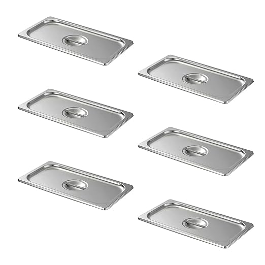 Aplancee Stainless Steel Pan Lid - Fits 1/3 Size Steam Table Pans Dishwasher Safe for Catering, Buffets, Restaurants