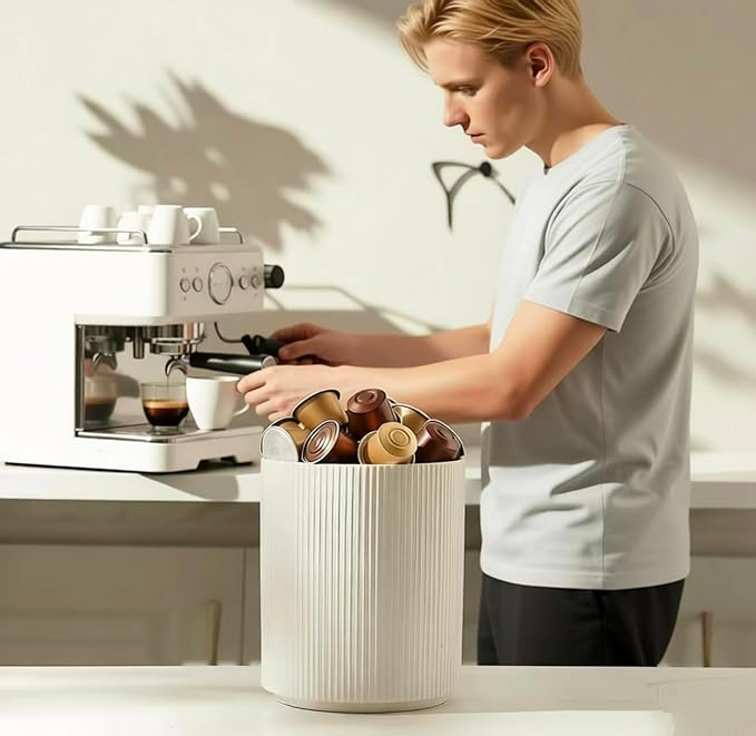 QUELIEN 360° Rotating Kitchen Utensil Holder for Countertop, Large Ceramic Utensil Crock Organizer with Non-Scratch Cork Base, Farmhouse White Cookware Storage Jar, Ideal Housewarming Gift