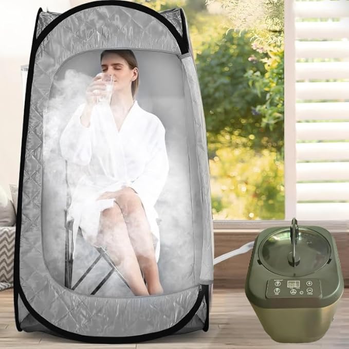 5L Sauna Steamer with Larger Volume and More Steam Output, Fcc Certified 5L & 2000W Steam Generator, Sauna Steamer Machine with Remote Control, Portable Sauna Steamer, Black