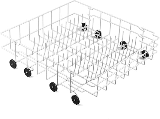 Upgraded 808602302 Dishwasher Lower Rack Replacement Parts for Frigidaire Kenmore Dishwasher Rack FDB1050REB0 LFBD2409LF3C Frigidaire Bottom Rack Lower Dishrack Assembly 154174501 Wheels Basket Drawer