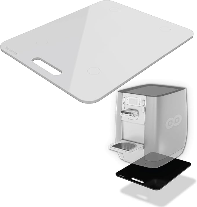 Smoovee - Sliding Surface - Alexa White 13.78 x 11.02 inch, Appliance Rolling Tray for Kitchen Appliances – 360° Wheels, Stainless Steel Hubs, Easy‑Clean Durable Tray