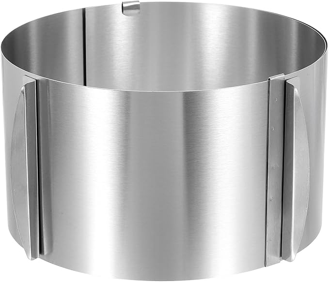 HARFINGTON 6" to 12" Cake Ring 12cm High Adjustable Round Cake Ring Stainless Steel Mousse Baking Moulds Bakeware Supplies for Baking Cooking Making Tool