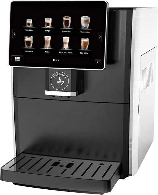 Cafe Bueno Super Automatic Espresso Machine For Home - Coffee Machine With Grinder & Milk Frother For Latte, Cappuccino, Macchiato - Auto Wake & Sleep – All Milk Types