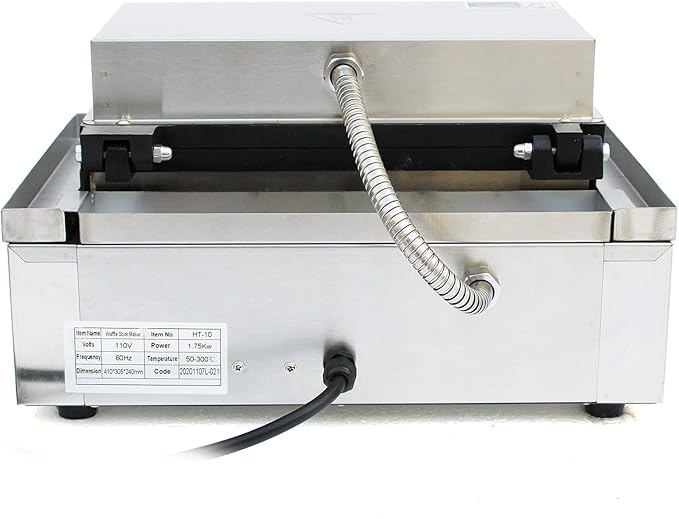 Commercial Non-Stick 110V Electric 10-Slice Waffle Maker Baking Machine, Non-Stick Commercial Electric Waffle Maker, Electric Indoor Waffle Maker Bread Maker with Non-Stick Cast Iron Pan