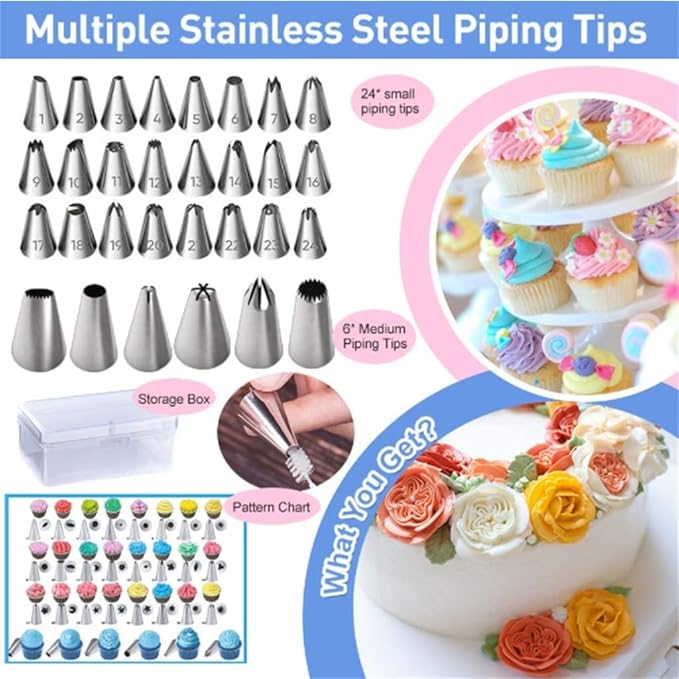 253 Piece Cake Turntable Set, Baking Tool Combination Cookies And Flower Mouth