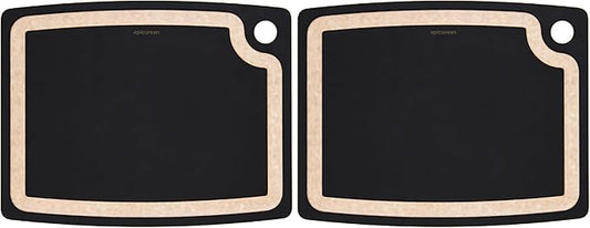 Epicurean Gourmet Series Cutting Board with Juice Groove 14.5-Inch by 11.25-Inch, Slate/Natural | (Pack of 2)