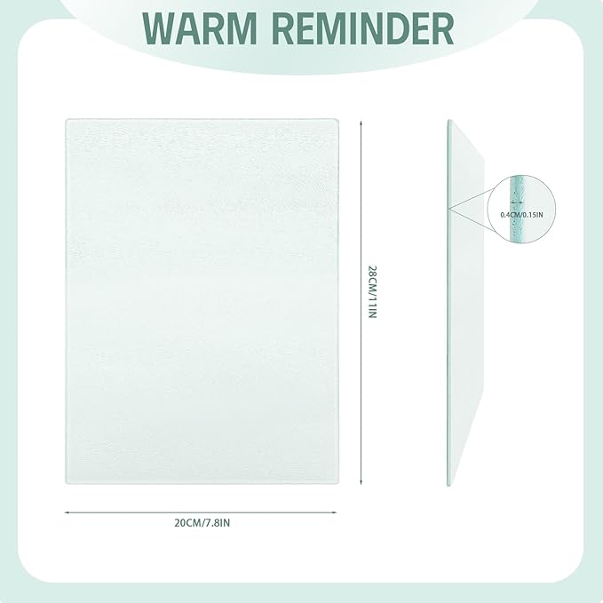 10 Pack Sublimation Glass Cutting Boards Blank Sublimation Tempered Glass Cutting Boards Anti Slip Cutting Board DIY for Heat Press Machine(11 x 8 Inch)