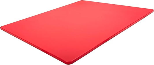 Thirteen Chefs Extra Large 24 x 18 Red Cutting Board - HDPE Plastic, 1/2" Thick Poly for Commercial Restaurant Kitchens, NSF Stamped