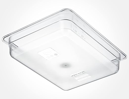 CURTA 6-Pack 1/2 Size 2.5" Deep NSF Polycarbonate Food Pans | Dishwasher & Freezer Safe Clear Container for Prep Tables, Buffet, Salad Bar, Commercial & Home Kitchen
