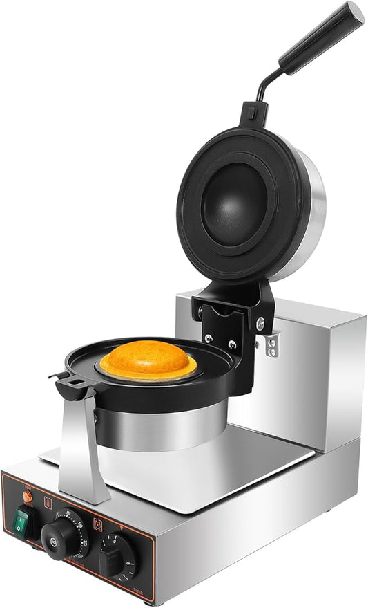 Electric Burger Machine, 1200W Non-Stick Ice Cream Burger Waffle Baking Machine, Panini Sandwich Press 180° Rotary Heating w/Time & Temp Control for Home Kitchen Restaurant Snack Dessert