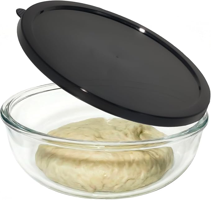 Large Glass Mixing Bowl for Sourdough, 6.2QT with Lid – Big Capacity Clear Bowl for Sourdough, Baking, Salad Prep & Food Storage