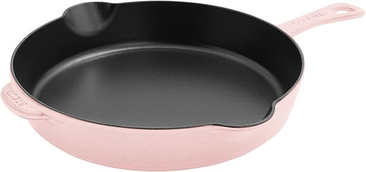 STAUB Cast Iron 11-inch Traditional Deep Skillet - Peony Pink