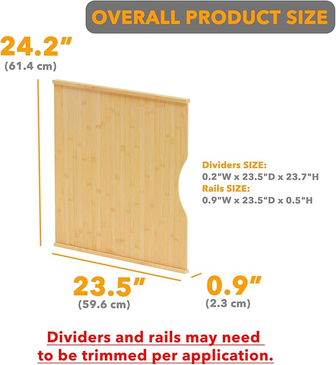 SpaceAid 10 Pack Tray Dividers for Cabinets, Bamboo Kitchen Cookie Baking Sheet Organizer for Cabinet, Vertical Pan and Trays Organizers for Pantry Storage