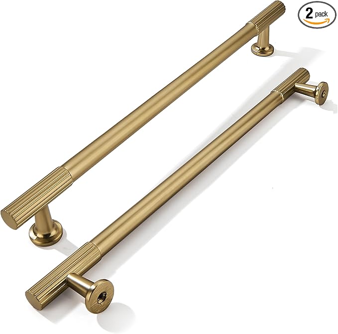 khtumeware 8 Inch Hole Center 2 Pack Champagne Bronze Heavy Duty Solid Satin Brass Cabinet Pulls, Kitchen Drawer Handles, for Dresser cabinets, cabinets